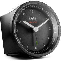 Braun BC07B-DCF Radio vadāms modinātājs melnā krāsā ar Crescendo modinātāju, Snooze funkciju un apgaismojumu