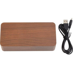 Modinātājs Elektroniskais digitālais digitālais koka LED liels displejs USB modinātājs Skaņas kontrole Temperatūras kontrole Galda virsma guļamistabai Pie naktsgaldiņa (brūns koks + zaļa gaisma)