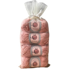 Pārdomāts dūriens Kokvilnas dzija tējas dvieļu tamborēšanai Amatniecības dzija 4 Pack 75g dzija adīšanai, kokvilnas dzija tamborēšanai, adīšanai, DIY projektiem, tējas dvieļiem, mīksta un izturīga