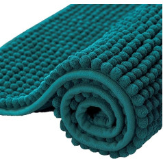 subrtex Šenila vannas paklājs, neslīdošs vannas istabas paklājs, absorbējošs vannas paklājs, mīksts, ūdeni absorbējošs vannas paklājs vannas istabai, mazgājams veļas mazgājamā mašīnā (50 x 80 cm, pīļu zils)