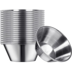 Artcome 18 iepakojuma nerūsējošā tērauda garšvielu mērču tasītes, kas ideāli piemērotas mērcēšanai un porcionēšanai 1,5oz