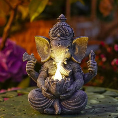 Ganesha Elephant Statue ar saules gaismas hinduistu Elephant Statue Ganpati Idol Budas skulptūras Indijas Dievs Ganesh Statue Mājas Temple Mandir Meditācija Joga Room Decor