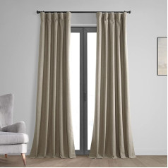 HPD Half Price Drapes Vintage aptumšošanas aizkari guļamistabai Dzīvojamā istaba 50 x 120 cm Termisks krusta lina audums FLCW-CBO2204-120 (1 panelis) Warm Taupe