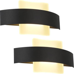 ZMH 2 LED sienas lampas Silti balta iekštelpu sienas lampa Dzīvojamā istaba 6 W Akrila modernā gultas lampa Nakts lampa 23,5 cm melnā un baltā krāsā guļamistabai Dzīvojamā istaba Kabinets Kāpņu telpa