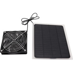 Bewinner Saules paneļu ventilatora komplekts, pārnēsājams saules ventilators lietošanai ārpus telpām, metāla aizsargtīkls vistu voljēriem, siltumnīcām, nojumēm, mājdzīvnieku mājiņām