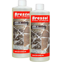 BRESTOL® Akmeņu tīrītājs, pašiedarbīgs, 2 x 1000 ml koncentrāts, akmens tīrīšanas līdzeklis, zaļās augtenes noņemšanas līdzeklis, aļģu noņemšanas līdzeklis, ķērpju noņemšanas līdzeklis, sūnu noņemšanas līdzeklis, algicīds, 