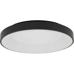 Licht-Erlebnisse URGGAS LED griestu gaisma tērauds melns melns balts vannas istaba virtuve Diametrs 60 cm 60 W 5200 lm 3000 K silti balta apaļa vienkārša vienkārša zema atspīduma mājīga liela griestu gaisma priekšnams