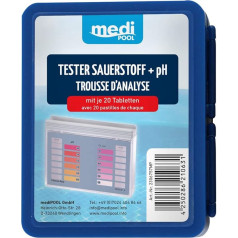 mediPOOL skābekļa/pH testeris ar 40 testa tabletēm