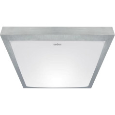 Licht-Erlebnisse LED mitro telpu gaisma Griesti B: 37 cm IP44 neitrāli balta 4000 K 2490 lm spilgti sudrabaini balta kvadrātveida griestu gaisma vannas istabas griestu gaisma virtuve