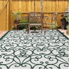 ROMROL Āra paklājs 5x8ft Vintage Vine Weave Patio salokāms atgriezenisks plastmasas salmu kempinga paklājs liels paklājs paklājs RV veranda klājs Camper