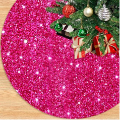 Karstā rozā Ziemassvētku eglīte svārki 46 collu Sequined Liela eglīte svārki Fuksija samta Ziemassvētku eglīte svārki Xmas Tree Base Cover Sequin Tree Mat Liela eglīte svārki svārki Cover mākslīgo koku Xmas Tree Decor