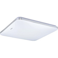 Licht-Erlebnisse Griestu gaisma LED IP44 28 cm plata balta kvadrātveida 4000 K neitrāli balta 2690 lm spilgti mitras telpas griestu gaisma vannas istabas lampa