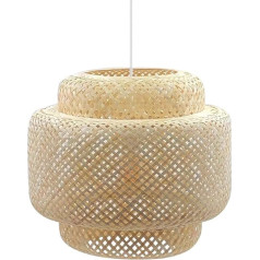 LEDKIA LIGHTING - Nagua piekaramais gaismeklis | Elegants dizains | Izgatavots no bambusa, kas nodrošina ilgmūžību | E27 ligzda daudzpusībai | Ideāli piemērots viesistabai, virtuvei, guļamistabai, dabīgs, bambuss