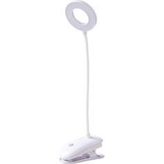 Uonlytech Clip Iespējams ādas LED lasīšanas vads USB uzlādējams grāmatu lampa acu aizsardzības klips Viegls galda naktsgaismas apgaismojums mājās (balts)