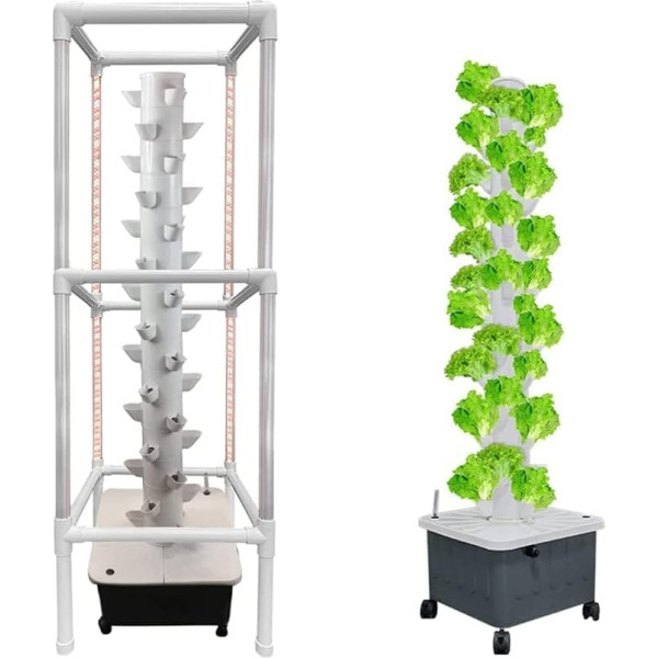 PTSZNGS Hydrokultur-Anbausystem mit 45 Löchern, Hydrokultur-Turm, Hydrokultur-Anbausystem, Hydrokultur-Anbauset, Gemüsepflanzenturm für Liebhaber