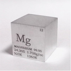 Magnijs 1lb kubs 99,95% 64,1 mm sānu gravēts Periodiskā tabula