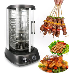 LYFDPN 1800 W elektrischer vertikaler Shawarma-Grill, 31 l kommerzieller rauchfreier 360°-Drehgrillofen auf der Arbeitsplatte