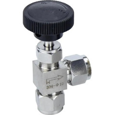 Passend für 3 6 8 10 12 mm 1/8 Zoll 1/4 Zoll 3/8 Zoll OD Rohrkompression 304 Edelstahl 90 Winkel Winkelventil Kran Wasser Gas Öl Propan (9,53 mm)