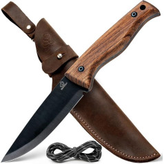 BeaverCraft Bushcraft nazis Full Tang ar ādas maksti Fiksētā asmens oglekļa tērauda krūmgrieža nazis Kempings izdzīvošanas nometne Ceļojumu nazis Bushcraft aprīkojums Instrumenti | BSH3 Nightfall