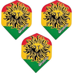 Designa Jamaikas dzelzs Lion Zion šautriņu lidojumi 75 Micron (3 komplekti - 9 lidojumi)