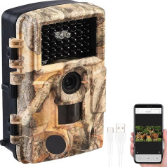 VisorTech Wildlife kamera: WiFi Full HD savvaļas dzīvnieku kamera ar 120° PIR, nakts redzamību, 6 mēnešus gaidīšanas režīmā, lietotne (nakts kamera, WiFi savvaļas dzīvnieku kameras ar lietotni, pārraide pa mobilo tālruni)