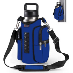 icolor Sporta zāle Magnētiskā soma Magnētiskā sporta ūdens pudele Crossbody soma ar mobilā tālruņa kabatām vīriešiem sievietēm Magnētiskā pudeles turētājs siksnas ar plecu siksnu sporta zālei (zila)