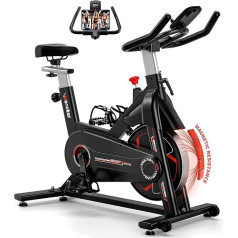 Wenoker Exercise Bike, iekštelpu velosipēds ar LCD monitoru, velotrenažieris ar paliktņa turētāju, slodzes ietilpība 140 kg, mājas fitnesa velosipēds, klusie stacionārie velosipēdi mājās