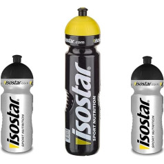 Isostar sporta ūdens pudele 500-650 ml + 1000 ml - bez BPA - ūdens pudele skriešanai, riteņbraukšanai, sporta zālei, pārgājieniem - praktisks un hermētisks Push & Pull aizvars