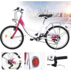 Shiyinge 20 collu 6 ātruma 6 spararati 6 spararati Bērnu meiteņu velosipēds pilsētas velosipēds Bērnu velosipēds Rozā velosipēdi Jauniešu velosipēds ar lampu Tērauda ķēdes lampa Dāvanas Premium Bērnu diena DHL