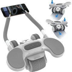 RHINOSPORT Abdominal Roller Ab Roller komplekts, vēdera trenažieris ar rotācijas funkciju, automātiska atlēciena funkcija, efektīva vēdera treniņa, iekļauts ceļa paklājs, fitnesa aprīkojums mājās, Core Training