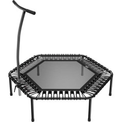bellicon Jumping Fitness batuts 137 cm līdz 150 kg (īpaši stiprs) | 3 daļu rāmis ar rokturi - vienkārša montāža | Ar patentētiem virvju gredzeniem | Oriģināls - ražots Vācijā