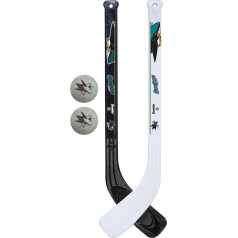 Franklin Sports NHL mini hokeja nūju komplekts - NHL komandas ceļgalu hokeja nūju un bumbiņu komplekts - rakešu komplekts diviem spēlētājiem - lieliska rotaļlieta bērniem