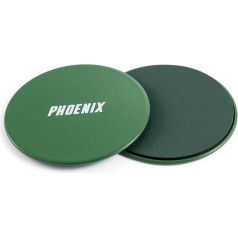 Phoenix Fitness divpusēji bīdāmie diski - 2 x Core Slider kardio, HIIT un visa ķermeņa treniņiem - Core Treneris paklājiem un cietām grīdām mājās un sporta zālē - oranžs, pelēks, zaļš vai rozā krāsā