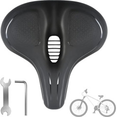 MaxAwe 27 * 24 / 32 * 27 cm velosipēdu sēdeklis vīriešiem sievietēm, amortizējošs elpojošs, ūdensnecaurlaidīgs plašs ērts ergonomisks velosipēda sēdeklis, velosipēda sēdeklis dažādiem bezceļu velosipēdu ceļiem