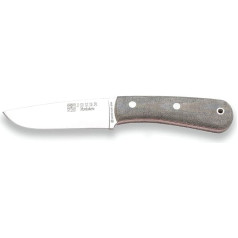 Joker Mountaineer medību nazis CV134-P 11cm asmens Sandvik 14C28N Canvas Micarta rokturis Black Leather Sheath Flint + skrāpis instruments makšķerēšanai, medībām, kempingiem un trekingam