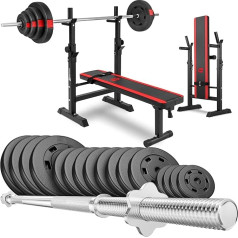 Hop-Sport saliekamais svaru sols 1080 ar stieņa komplektu, pēc izvēles stieņa svars 30/60/90 kg