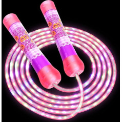LED skrejceļš bērniem, krāsains skrejceļš, gaismas virves meitenēm zēniem, fitnesa, vingrošanas un gaismas, deju un nakts ballīšu dāvanas (rozā)