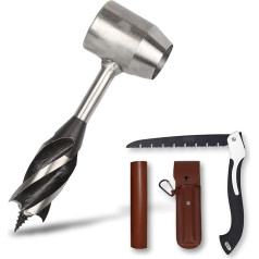 Bushcraft Gear Rokas čūskas urbis izdzīvošanas rīki ar saliekamo zāģi, koka raķešu krāsnis, 1