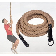 Džutas kāpšanas virve sporta zālei, fitnesa treniņiem, mājas treniņiem un fitnesa treniņiem, 38 mm x 6 m