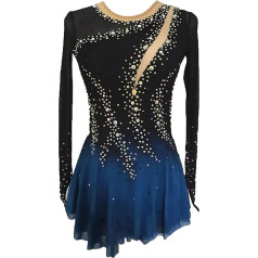JRUIA Daiļslidošanas kleita sievietēm Profesionālā slidošanas apģērbs meitenēm Ritmiskā vingrošana Leotard baleta kleita ar krāsu gradientu Handmade Roll svārki