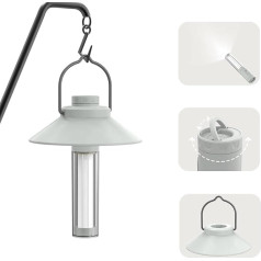 Fuligent LED kempinga laterna, kempinga gaisma, uzlādējama ar akumulatoru, 3 gaismas režīmi, nepārtraukta aptumšošana, ūdensizturīga, avārijas telts laternas strāvas padeves pārtraukumiem (Pienainā pelēka)
