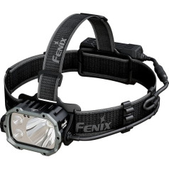 FENIX HP35R uzlādējams īpaši jaudīgs priekšējais lukturis, 4000 lūmenu, 450 m, 500 stundu maksimālais darbības laiks, ērta plata galvas lente, 10000 mAh akumulators ar pagarināšanas kabeli, sarkana drošības gaisma