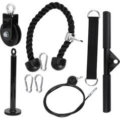 XHIKOWAT DIY Fitnesa aprīkojums Arm Strength Training Pulley sistēma mājās 9 gabali / komplekts, kombinētie fitnesa produkti