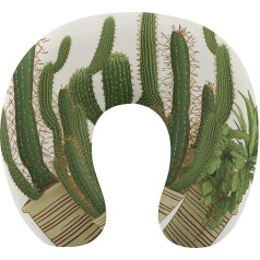 Ceļojumu spilvens Kakla atbalsts Memory Foam U-veida spilvens Mīksts ērts ceļojumu kakla spilvens Green Tropical Plant Sleeping Rest Pillow Travel Accessories for Airplane Car Office