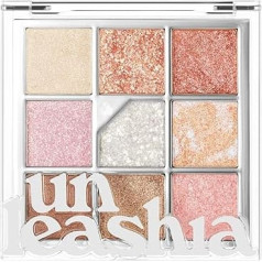 UNLEASHIA Glitterpedia - acu ēnu palete - 9 toņi - dažādas tekstūras no matētas līdz mirdzošai acu ēnai - vegāniska kosmētika - korejiešu kosmētika - Nr.1 All of Glitter