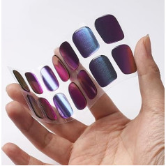 DANNI & TONI puscieta gēla nagu folija (Lapis Luster) Blue Aurora Laser Shiny Nail Set UV gēla nagu folija Nail Design Nail Foil Self-Adhesive Wraps 28 uzlīmes