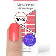 Original Miss Sophie UV gēla nagu folijas Neon Brilliant Magenta I 24 ļoti plānas nagu lakas sloksnes neona krāsā I Pirkstiem un nagiem I Līp pie dabīgiem, kā arī krāsotiem, akrila, gela un šellakas nagiem