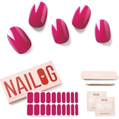 NAILOG Uv Gel Nagelfolie, Nagelsticker Uv Härtend, 20pcs Lang Anhaltende Nagellackstreifen, Gel-Nagelaufkleber in Salonqualität, Manikīra komplekts ar glancētu gēla apdari, Flair