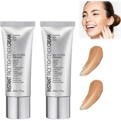 LXCJZY Face Tightener No-Filter Primer, tūlītējs sejas savilkšanas praimeris, izplūstošs praimeris sejai pirms grima, ilgstoši noturīgs, visiem ādas tipiem (2 gabali, 30 ml)