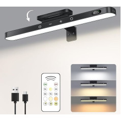 WILLED bezvadu bilžu apgaismojums, 5 W bilžu gaisma, baterija ar tālvadības pulti, bilžu lampa ar 3 krāsu temperatūrām, bilžu sienas apgaismojums, bezvadu, dimmējams LED apgaismojuma lukturis ar taimeri, melns